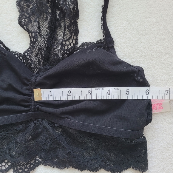 PINK VS | Lace Bralette NWOT Wire Free Small Black Halter - Picture 4 of 14